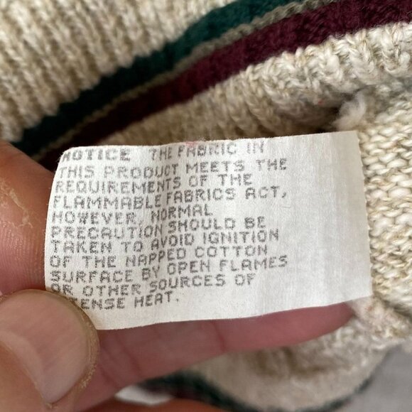 Carmel Mens Sweater Medium Pullover Knit Embroidered Vintage Golfer Argyle Beige - Picture 7 of 13